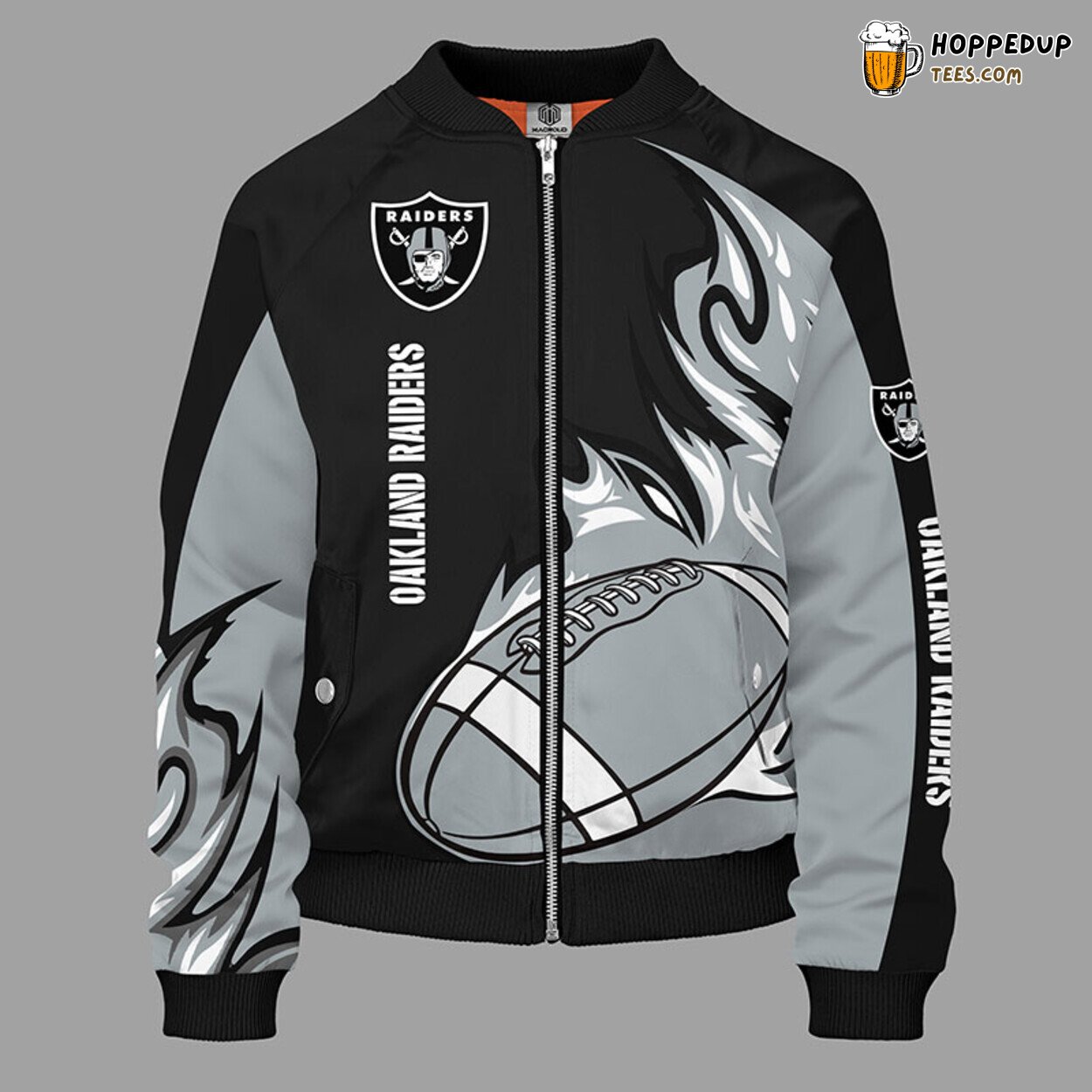 Oakland Raiders NFL Black Bomber Jacket Stylish Distinctive Look Oakland Raiders NFL Black Bomber Jacket Stylish Distinctive Look