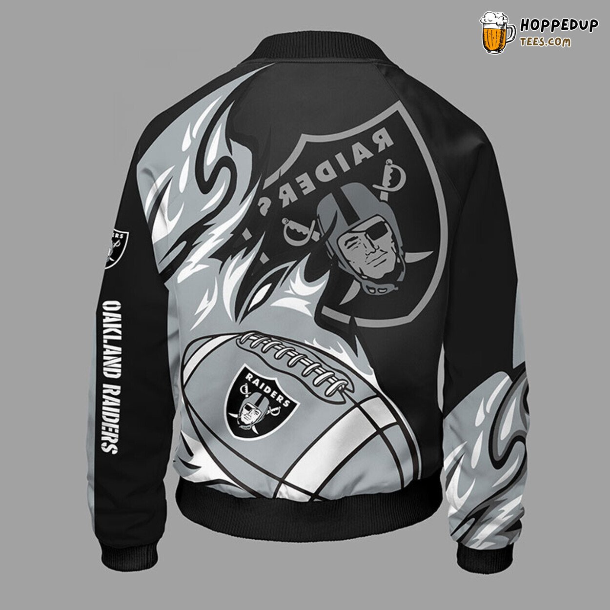 Oakland Raiders NFL Black Bomber Jacket Stylish Distinctive Look