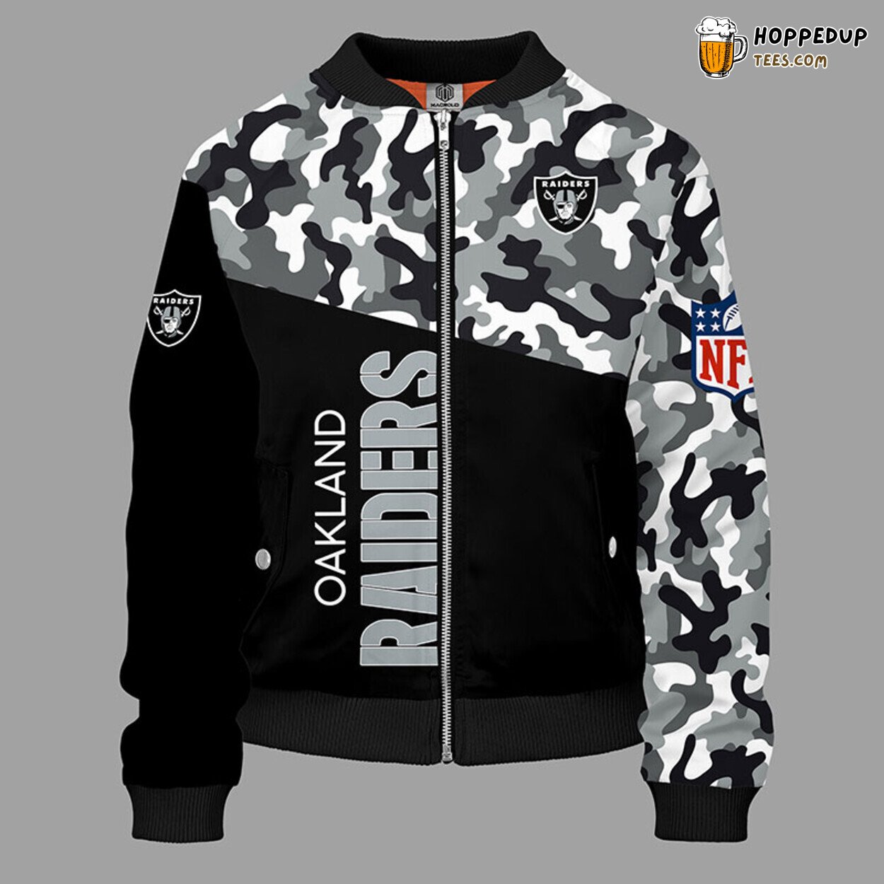 Oakland Raiders NFL Camouflage Black Bomber Jacket Stylish Theme Oakland Raiders NFL Camouflage Black Bomber Jacket Stylish Theme