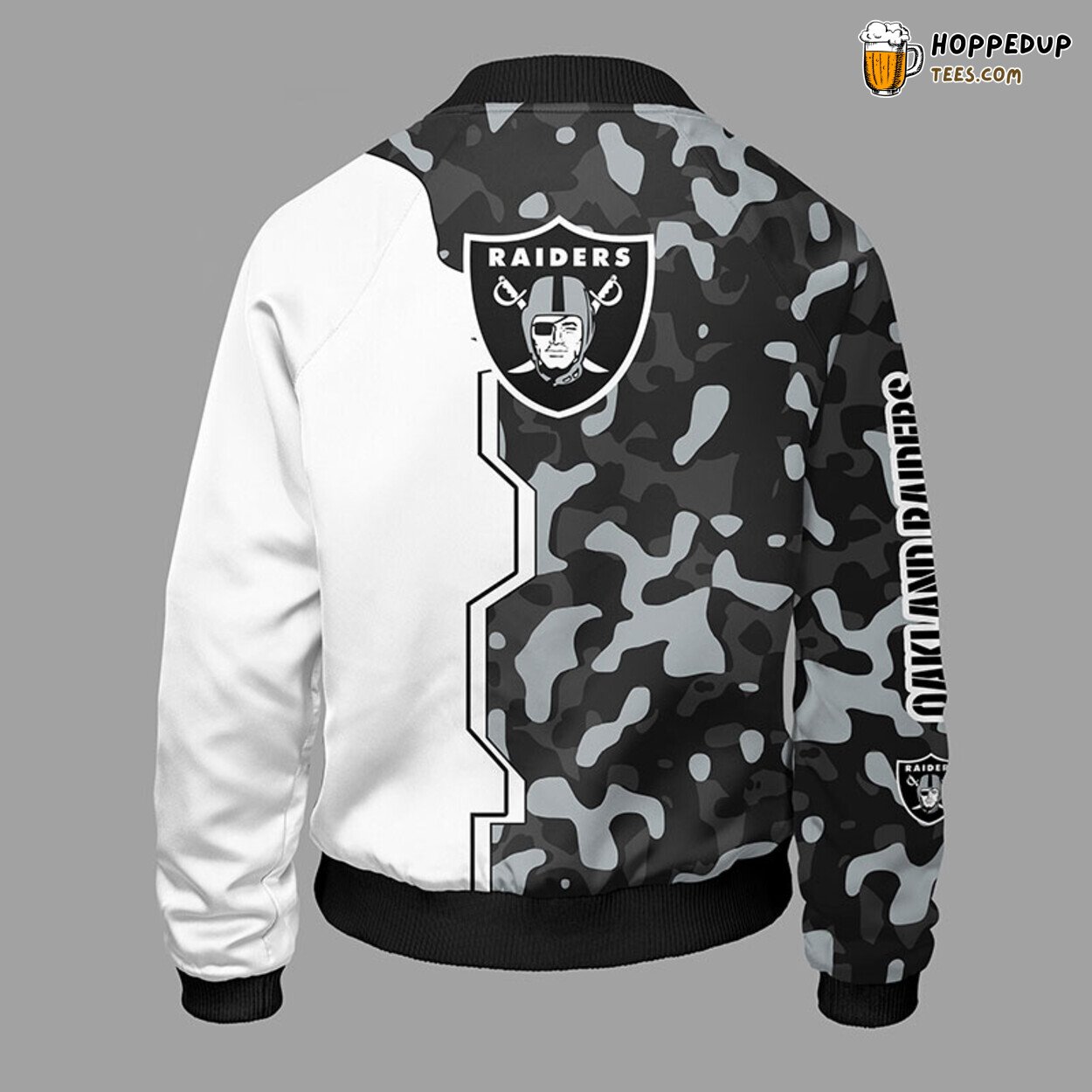 Oakland Raiders NFL Camouflage White Bomber Jacket Stylish Look