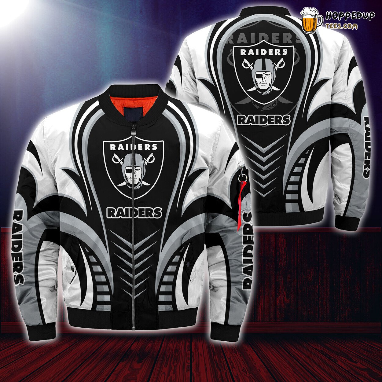 Oakland Raiders NFL Highlight Bomber Jacket Latest Season Design