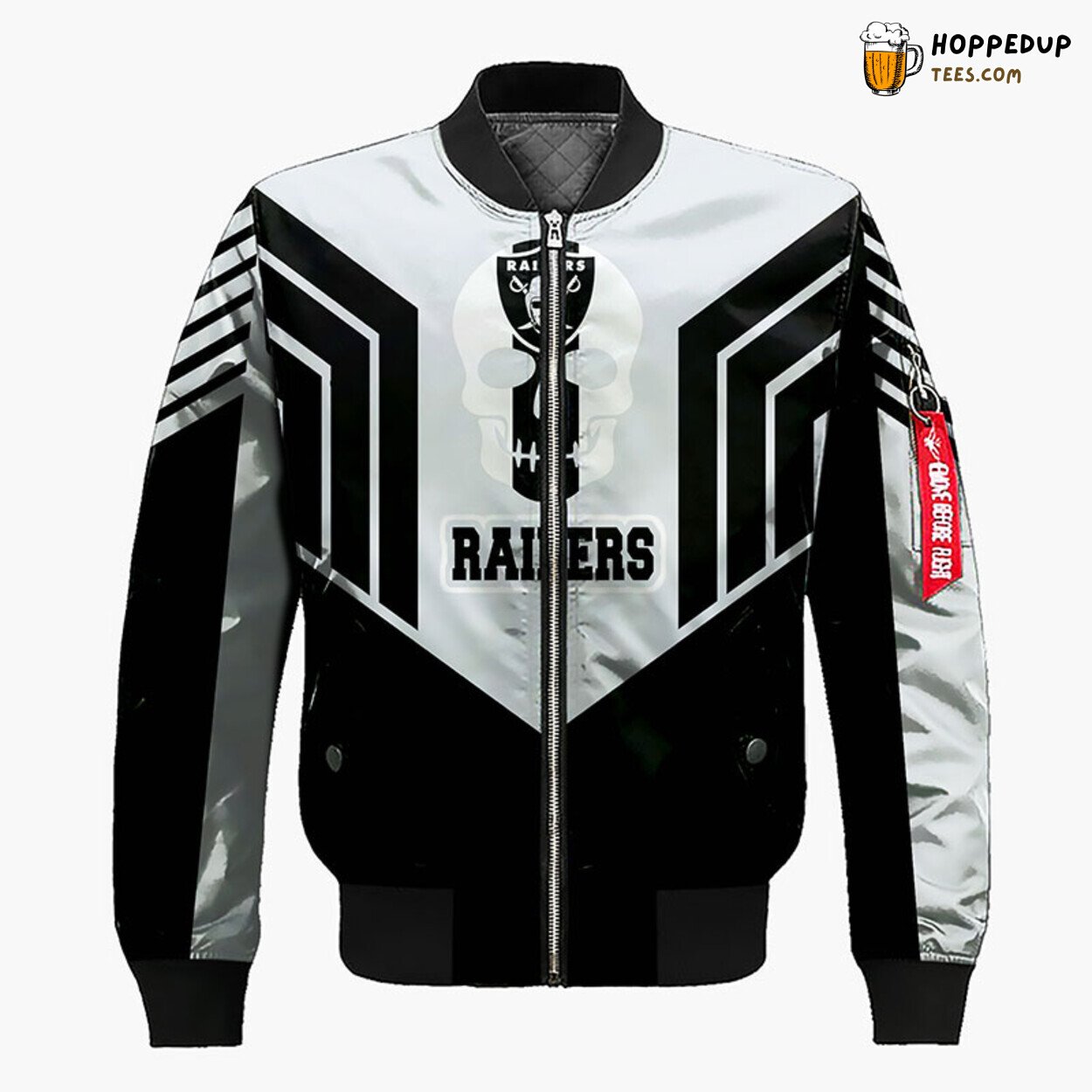 Oakland Raiders NFL Silver Black Bomber Jacket Stylish Theme
