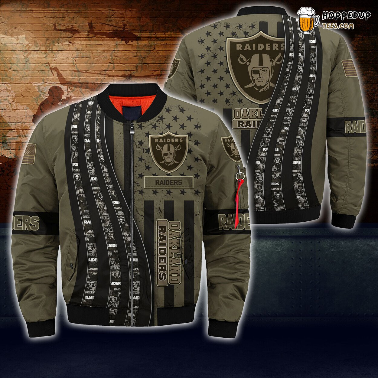 Oakland Raiders Seasonal NFL Camo Bomber Jacket Unique Selection