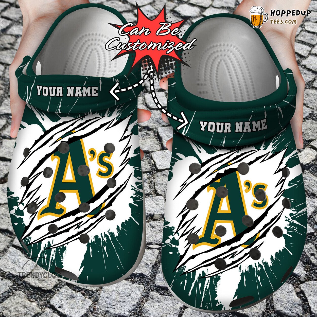 OAthletics Baseball Ripped Claw Personalized Durable Clogs