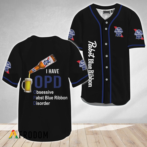 Obsessive Pabst Blue Ribbon Disorder Baseball Jersey PBR Jersey HU