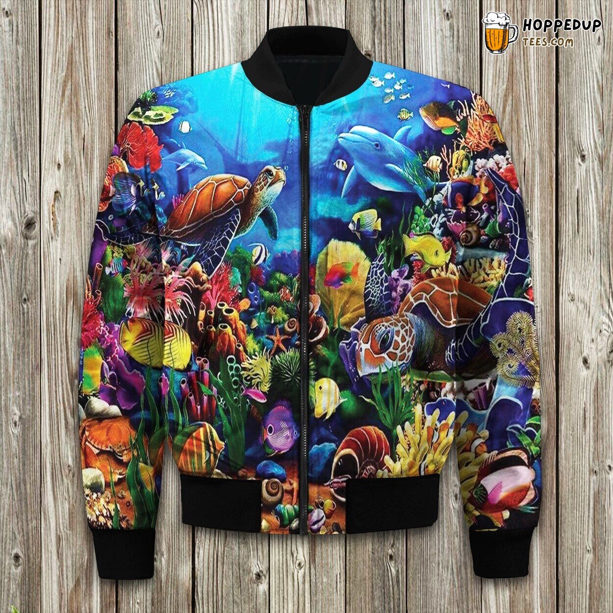Ocean Inspired Design Winter Bomber Jacket Deep Blue Style