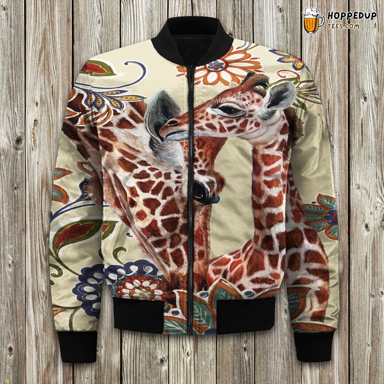 Ocean Wave Surfboard Theme Winter Bomber Jacket Unique Print