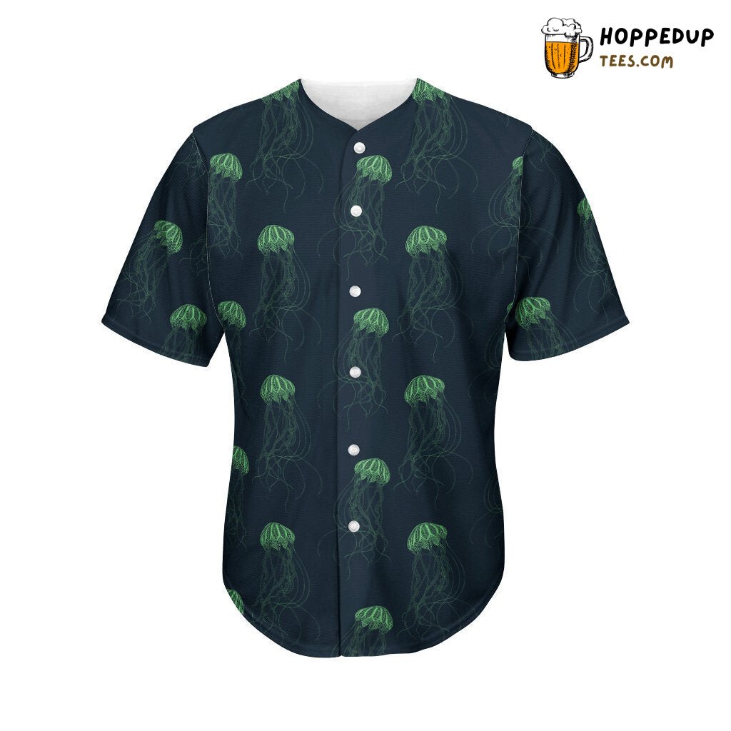 Oceanic Jellyfish Pattern 3D Printed Baseball Jersey Apparel