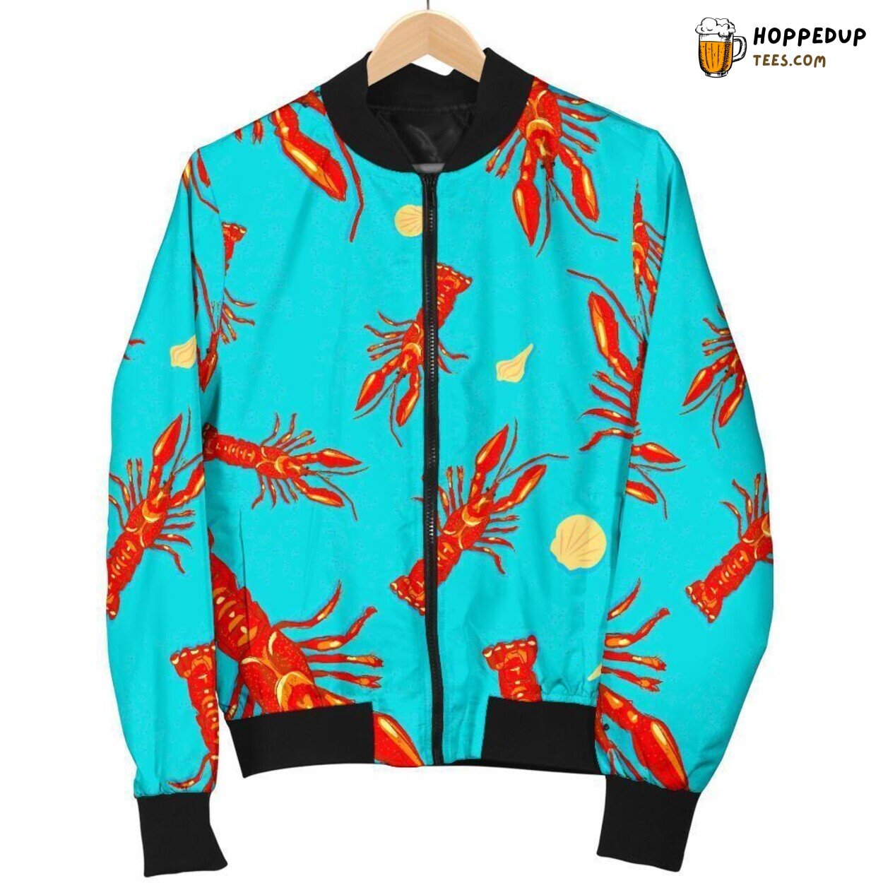 Oceanic Lobster Essence Men’s Bomber Jacket Unique Pattern Display Tribute