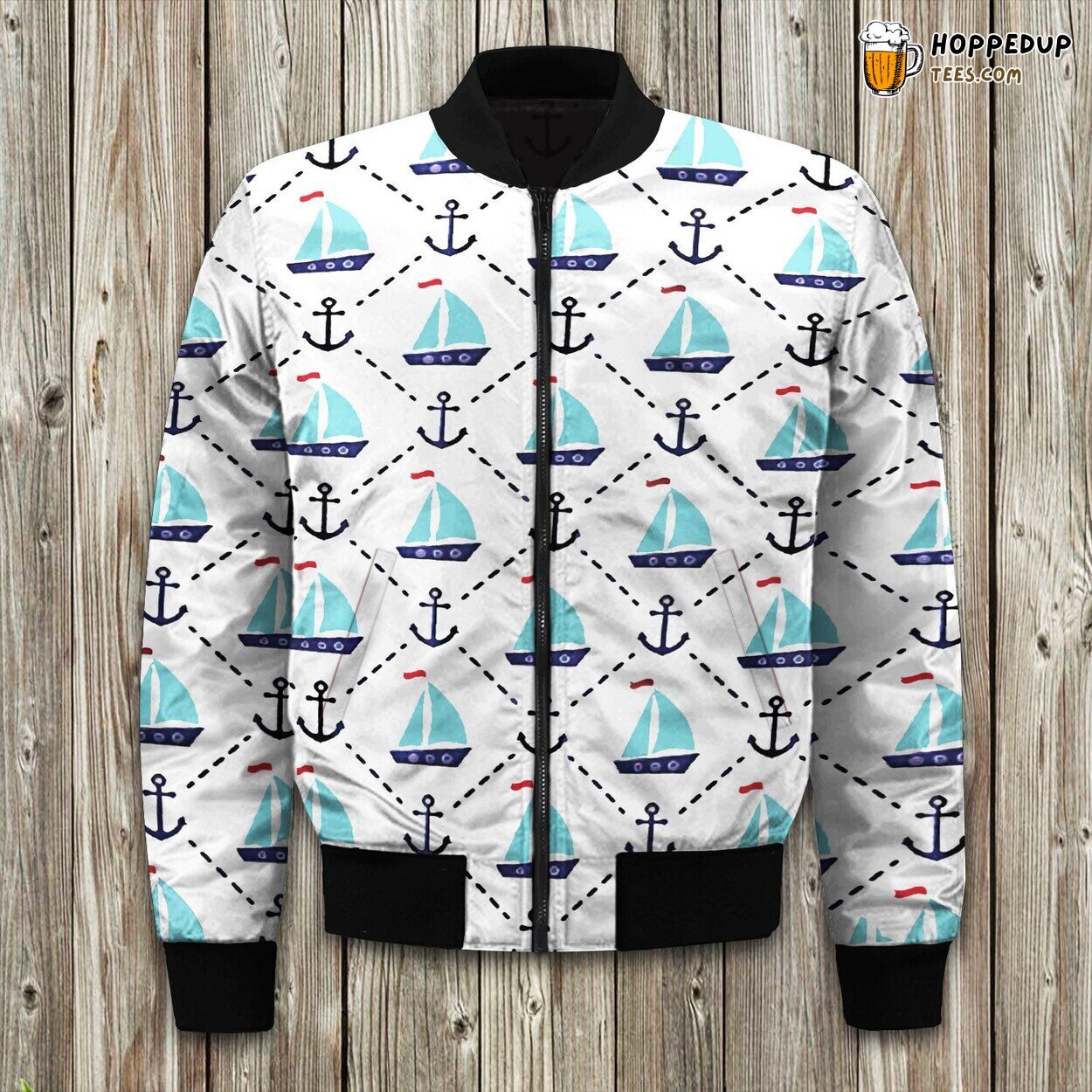 Oceanic Sail Boat Design Winter Bomber Jacket Stylish Cozy Wear