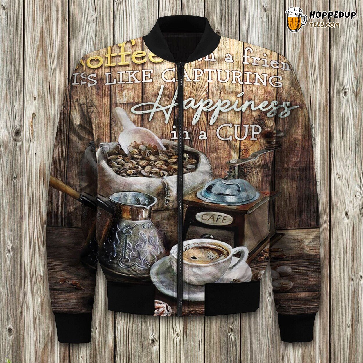 Oceanic Turtle Print Winter Bomber Jacket Marine Life Warm Wear