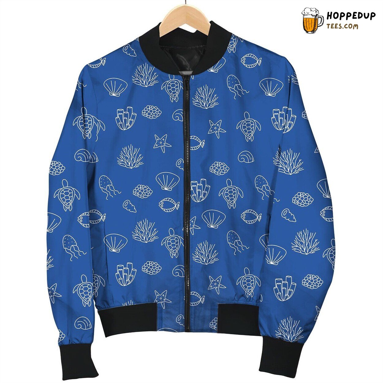 Ocean’s Deep Navy Winter Bomber Jacket Exquisite Designer Series