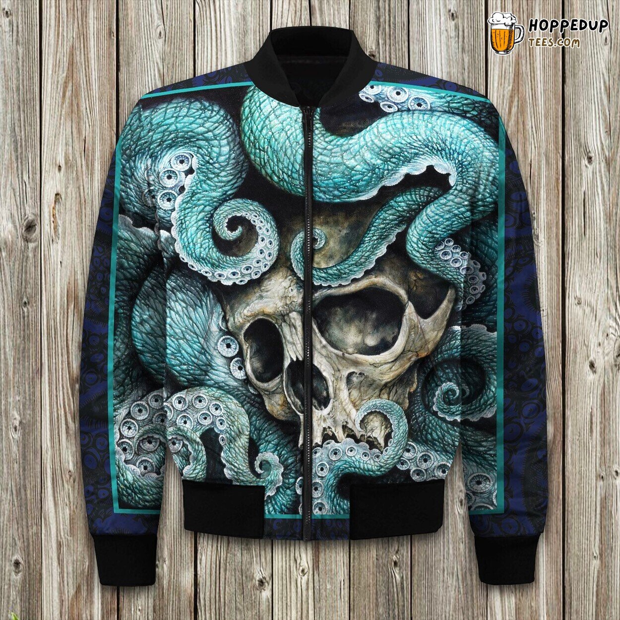 Octopus Meets Skull Winter Bomber Jacket Exquisite Designer Series