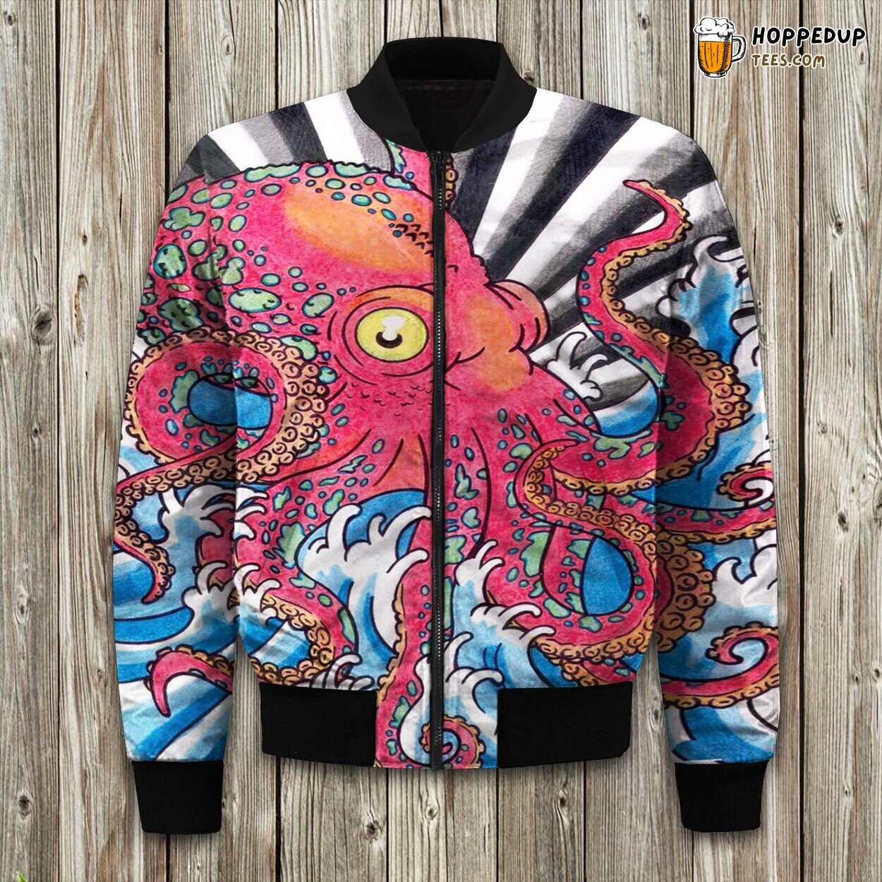 Octopus Tattoo Style Winter Bomber Jacket Sea Ink Inspiration