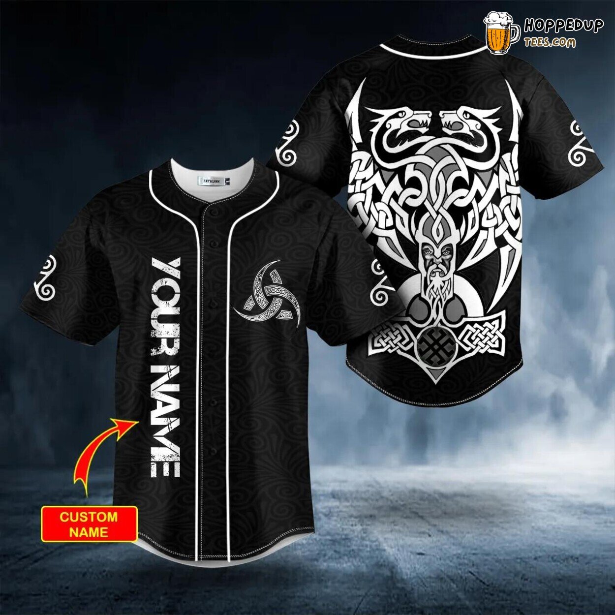 Odin Dragon Twins Viking Tattoo Tailored Unique Baseball Jersey