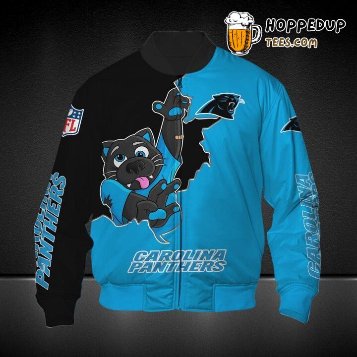 Official Carolina Panthers NFL Blue Black Bomber Jacket Team Gear
