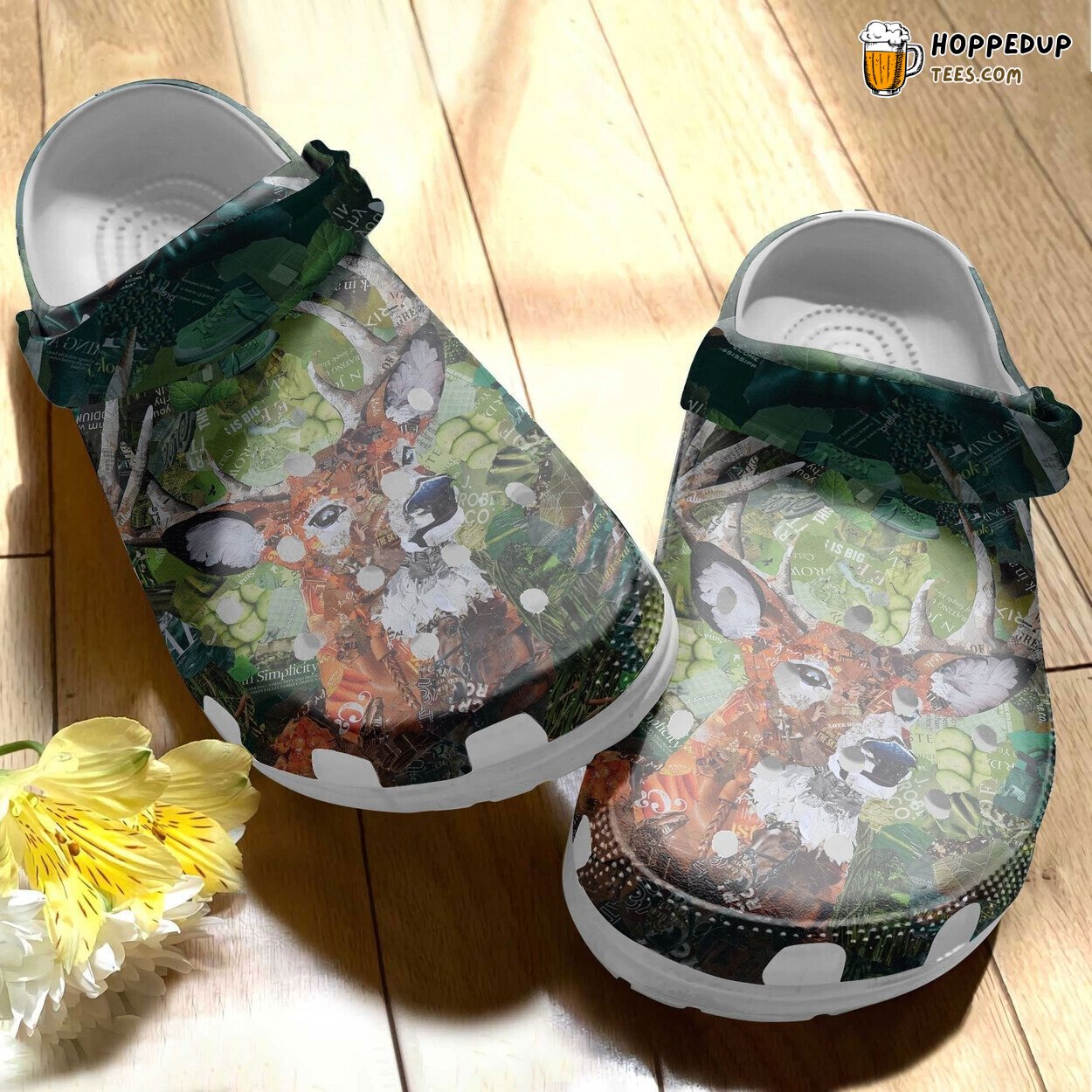 Oh Deer Art Unique Crocbland Clogs Birthday Gifts Stylish Design