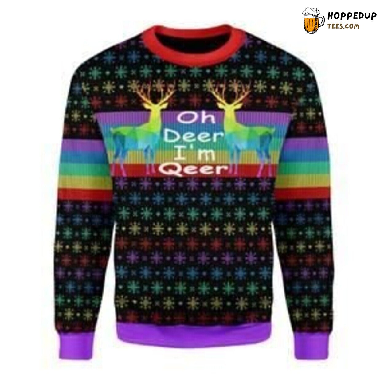 Oh Deer Im Queer Ugly Christmas Sweater Knitted Festive Winter Theme