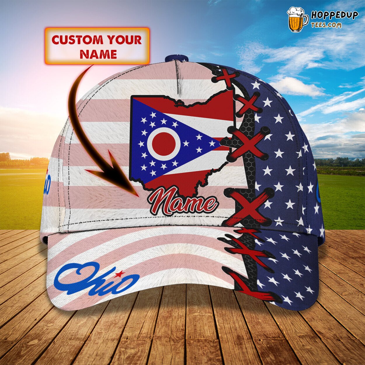 Ohio State 3D Classic Cap Personalized Name Elegant Premium Unique Design