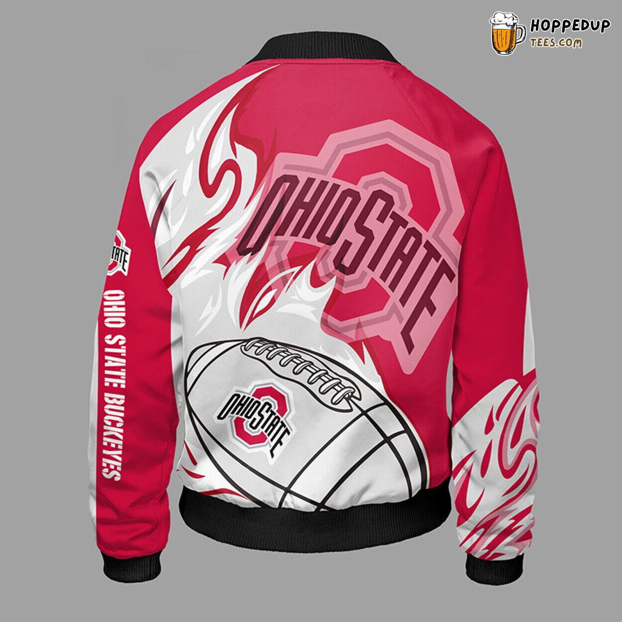 Ohio State Buckeyes Classic Red NCAA Bomber Jacket Design