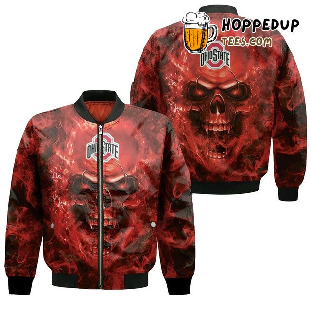 Ohio State Buckeyes NCAA Skull Graphic Bomber Jacket Series