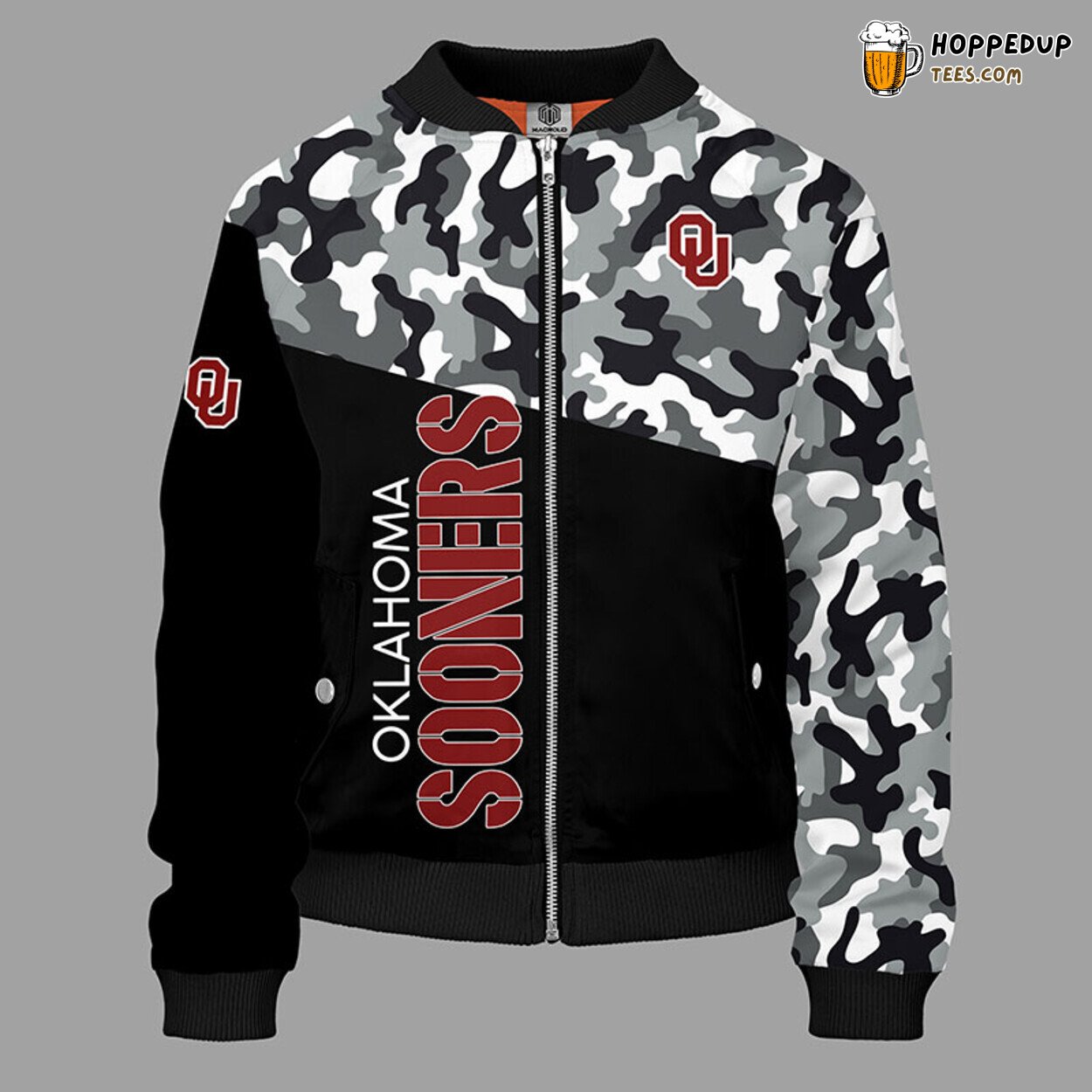Oklahoma Sooners Camouflage Red Unique NCAA Bomber Jacket Design Oklahoma Sooners Camouflage Red Unique NCAA Bomber Jacket Design