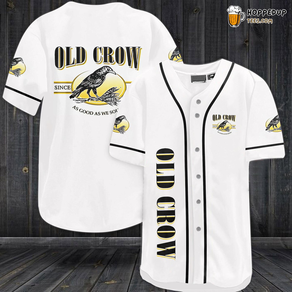 Old Crow As Good As We Sound Baseball Jersey White Unisex Jersey Shirt