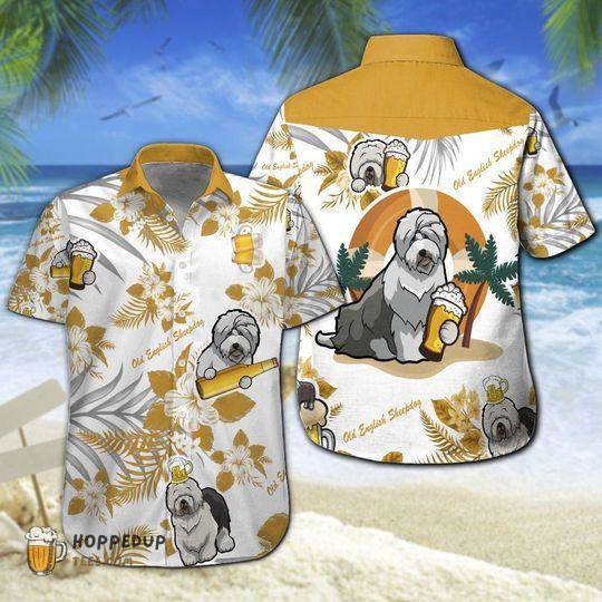 Old English Sheepdog Beer Hawaiian Shirt