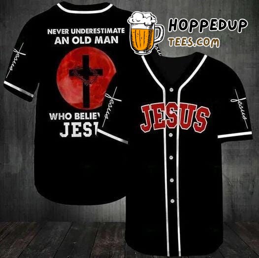 Old Man Believing in Jesus Baseball Jersey Distinctive Design Look