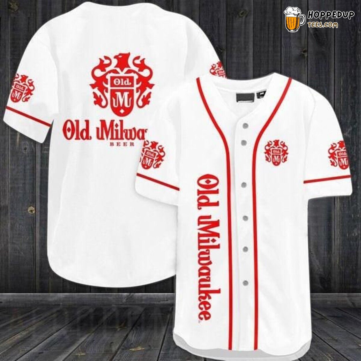 Old Milwaukee Beer Classic White Baseball Jersey Traditional Look