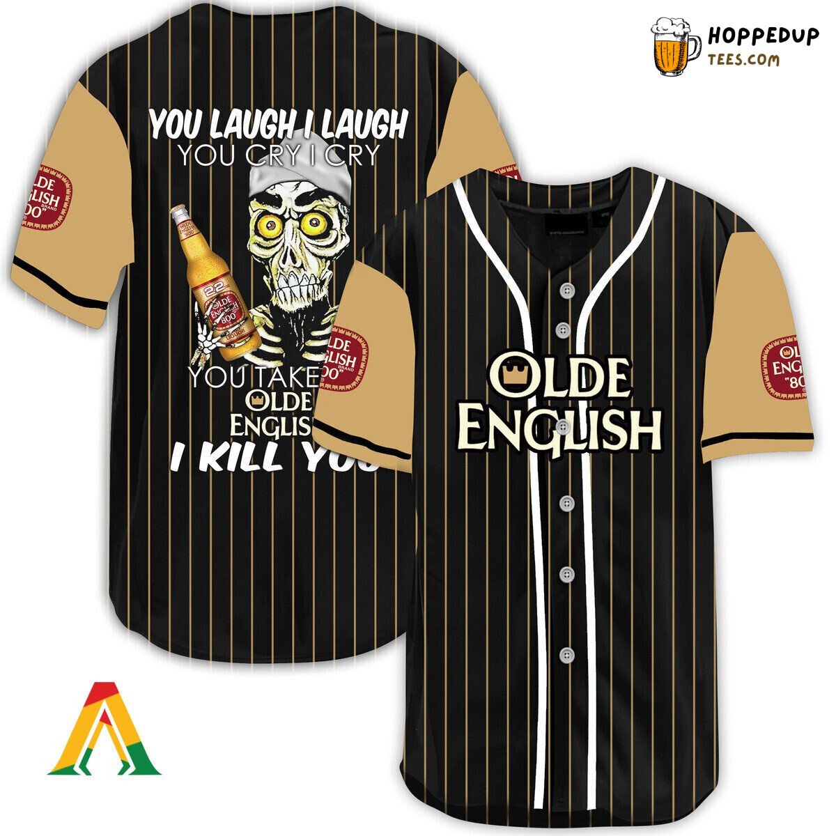 Olde English 800 Beer Defender Baseball Jersey Laugh Cry Unique Design