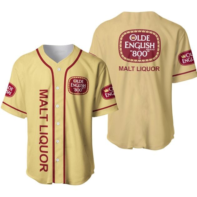 Olde English 800 Beer Themed Baseball Jersey Shirt HU