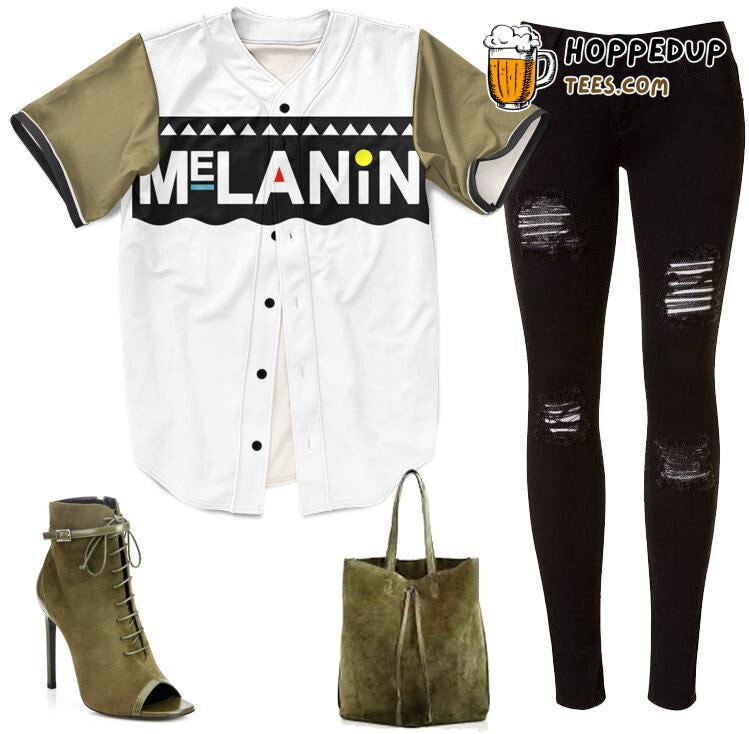 Olive Melanin Pride Graphic 3D Printed Baseball Jersey Cultural Art