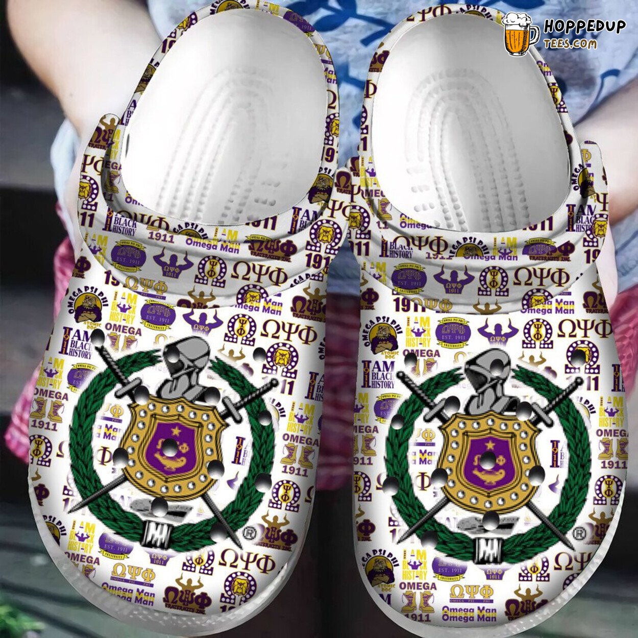 Omega Psi Phi Classic Comfortable Themed Unique Inspired Clogs Shoes