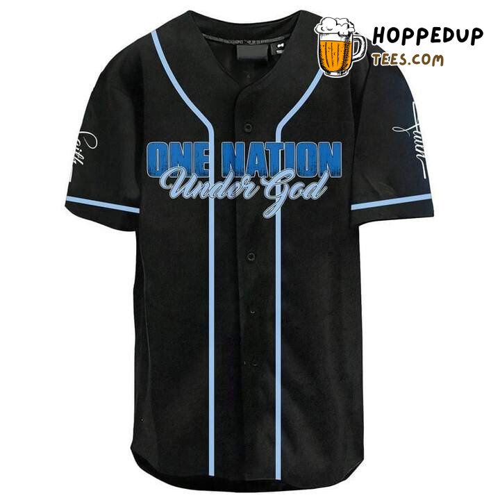 One Nation Under God Lion Eagle Baseball Tee Jersey Shirts 3D