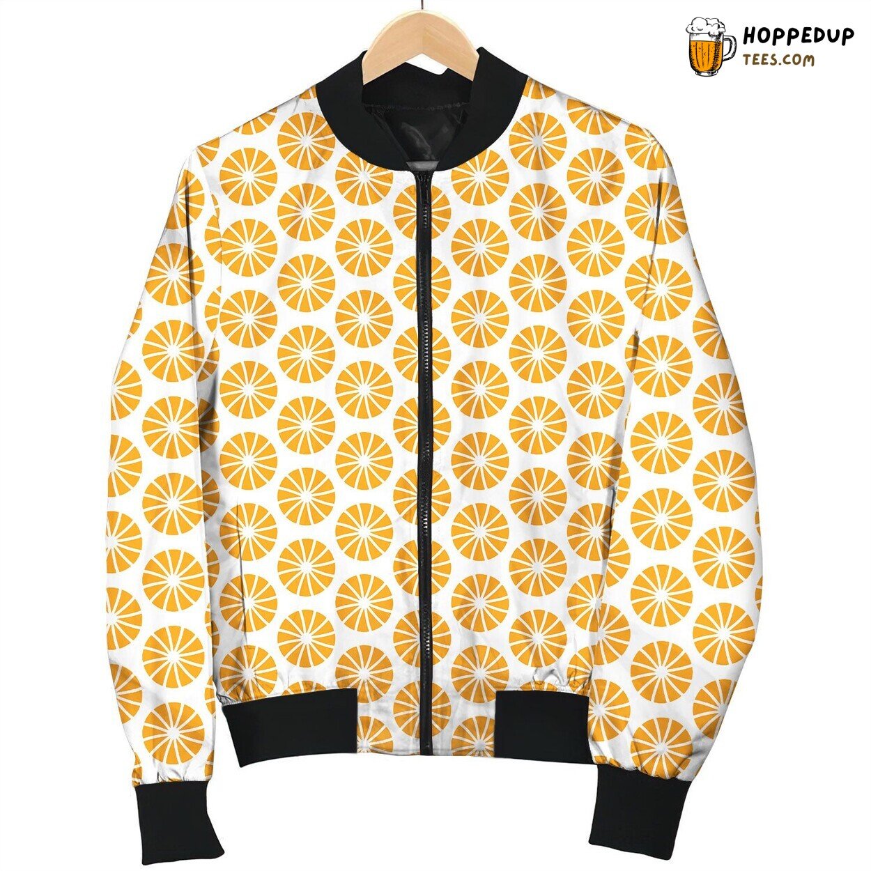 Orange Slices Seamless Texture Bomber Jacket