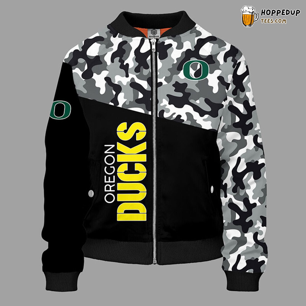 Oregon Ducks Camouflage Green Unique NCAA Bomber Jacket Design