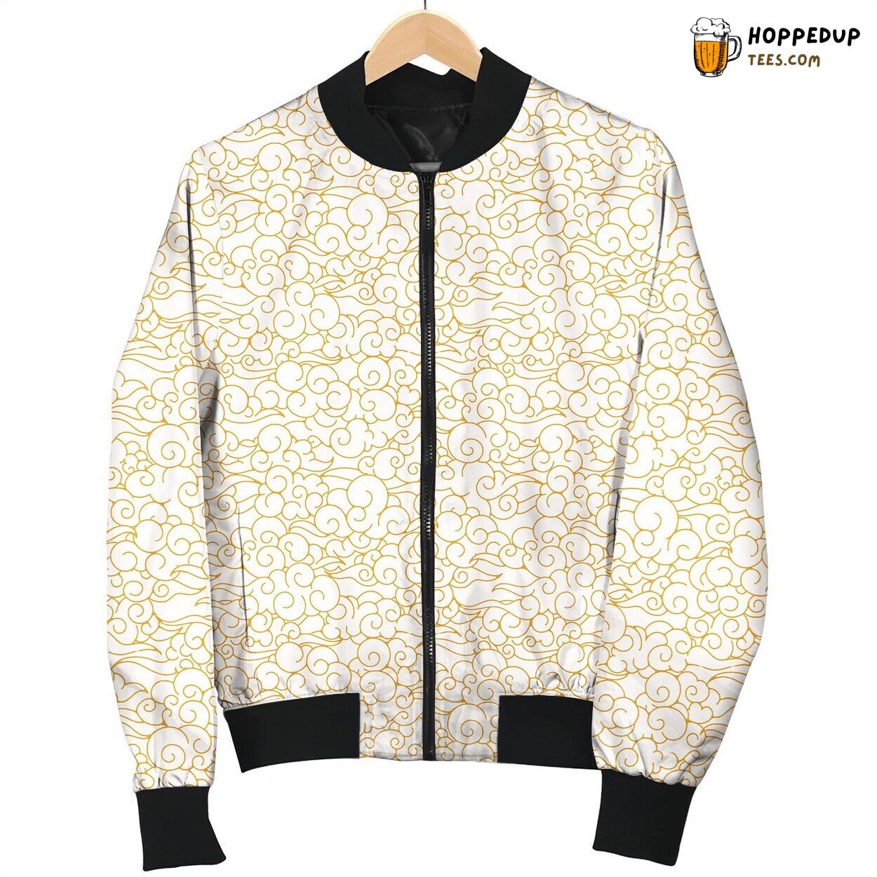 Oriental Clouds Pattern Bomber Jacket
