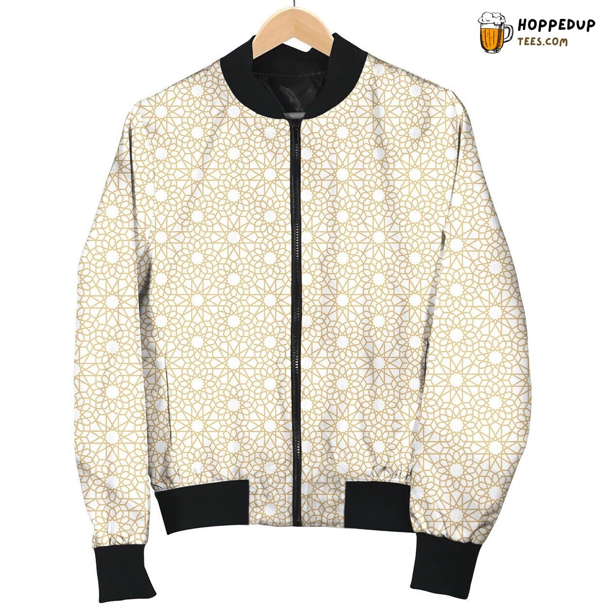 Oriental Gold Pattern Bomber Jacket