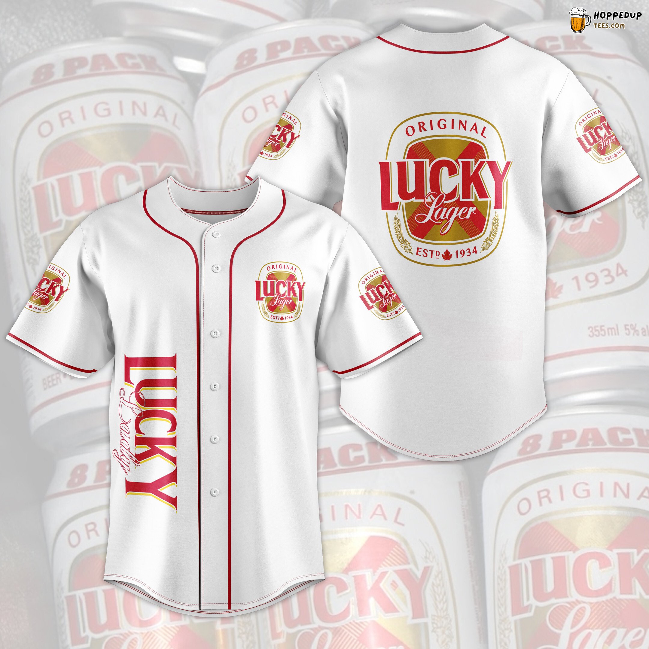 Original Lucky Lager Baseball Jersey White Unisex Jersey Shirt