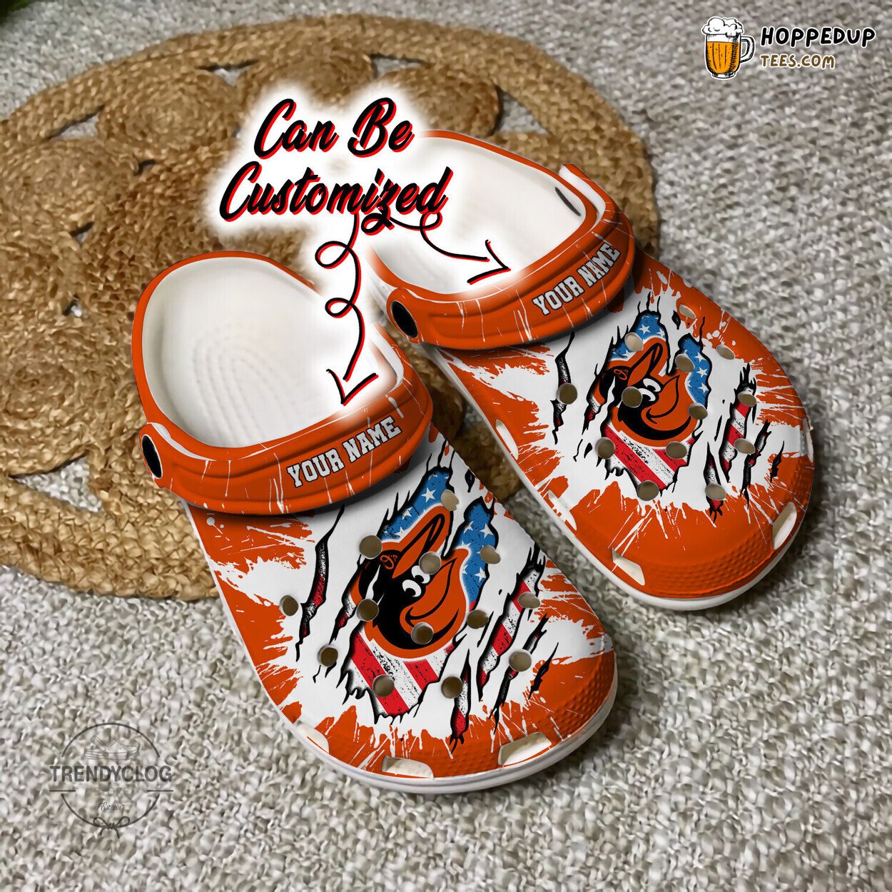 Orioles BOrioles Baseball Flag American Personalized Comfortable Clogs