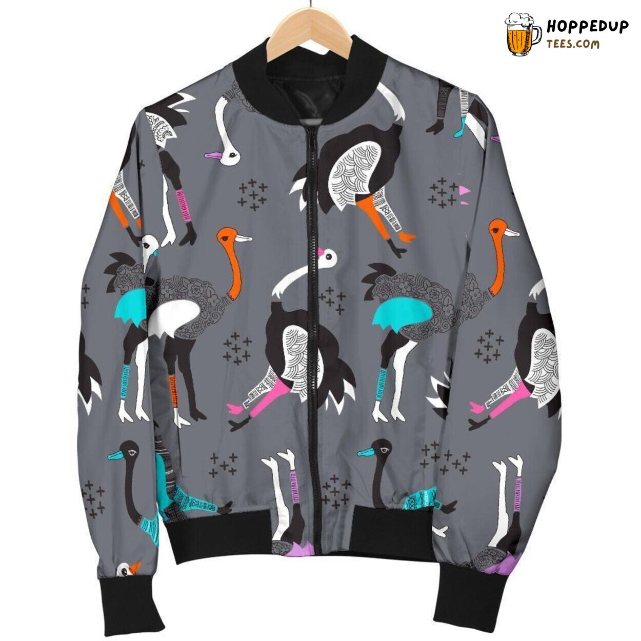 Ostrich Bird Essence Unique Men’s Bomber Jacket Distinct Pattern Tribute Ostrich Bird Essence Unique Men’s Bomber Jacket Distinct Pattern Tribute