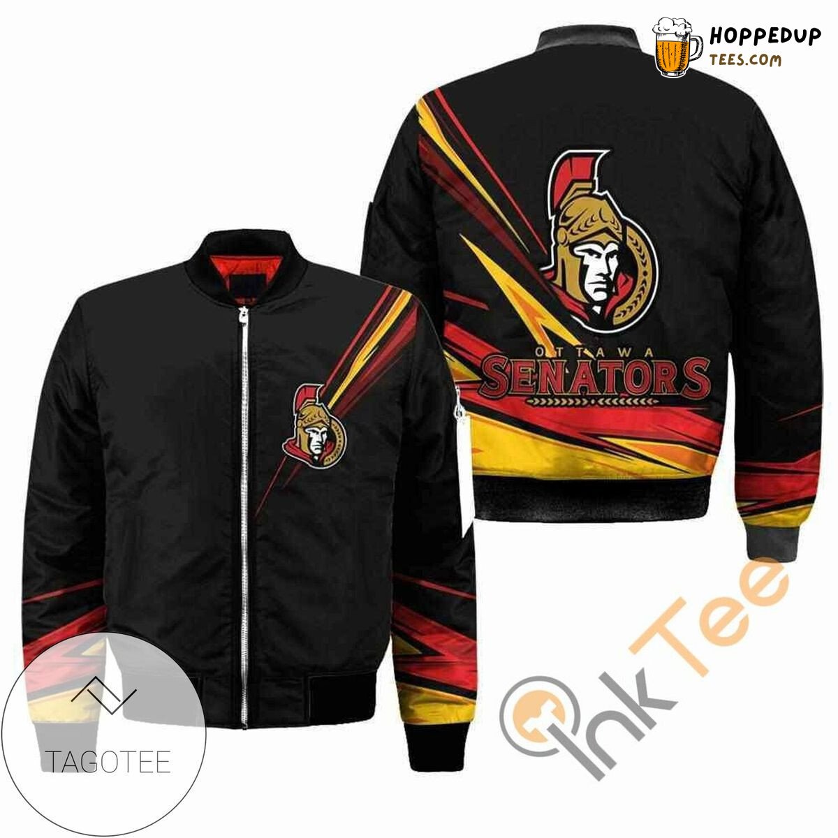 Ottawa Senators NHL Blackout Team Bomber Jacket Exclusive