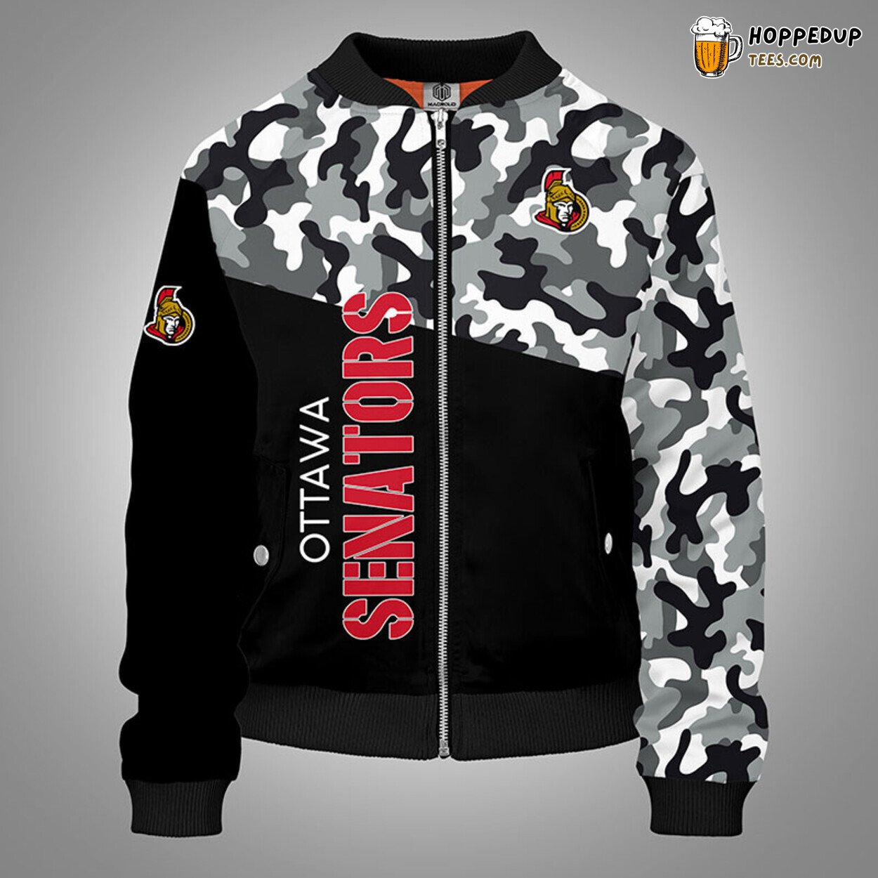 Ottawa Senators NHL Camouflage Black Distinct Bomber Jacket Stylish Look