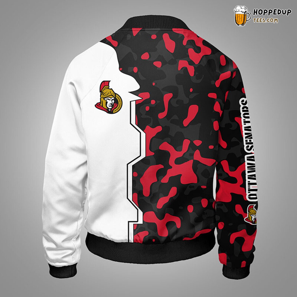 Ottawa Senators NHL Camouflage Red Unique Bomber Jacket Stylish Design