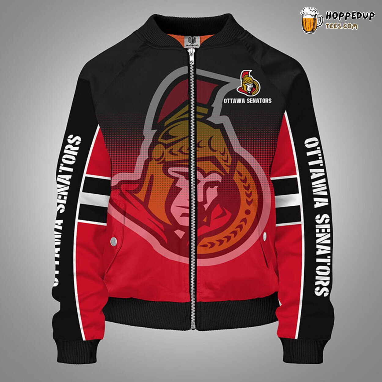 Ottawa Senators NHL Red Unisex Bomber Jacket Stylish Distinctive Look