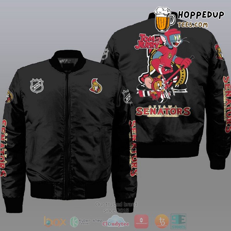 Ottawa Senators NHL Tom And Jerry Cartoon Bomber Jacket Fit