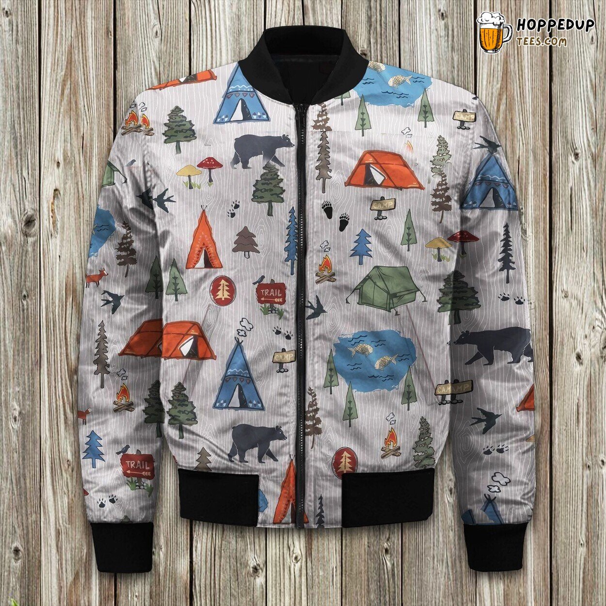 Outdoor Camping Adventure Winter Bomber Jacket Nature Lover’s Fashion