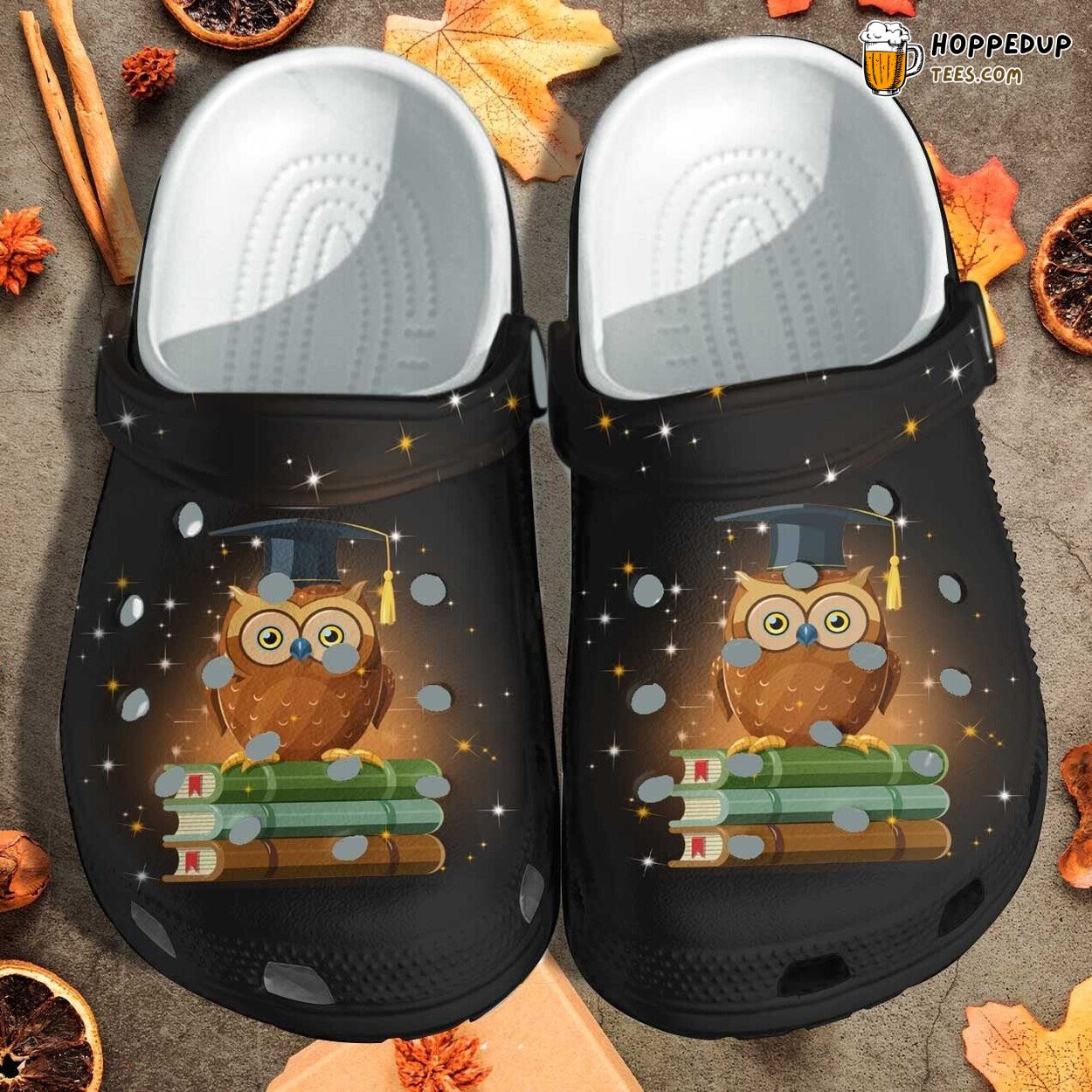 Owl Book Lover Custom Beach Themed Comfortable Women Clogs Shoes