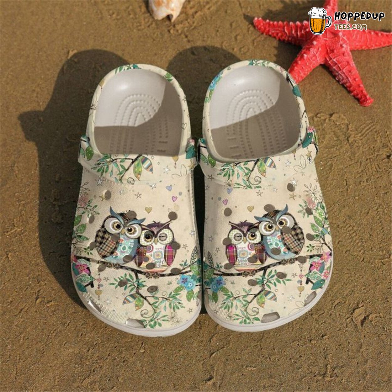 Owl Couple Quilting V2 Classic Stylish Comfortable Clogs